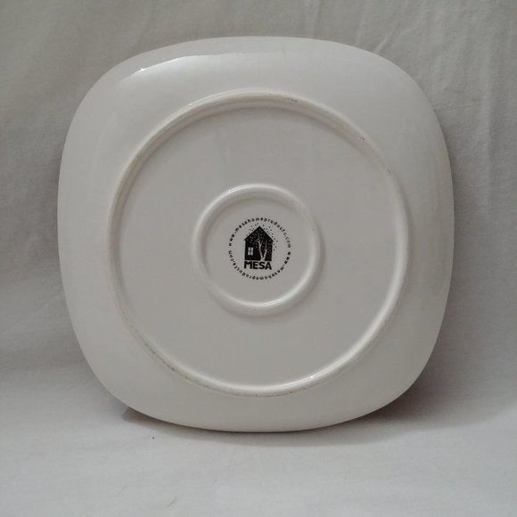 Mesa Home Products Orange/White Square Plate - Picture 5 of 6